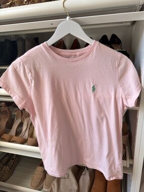 Ralph Lauren Light Pink Short Sleeve Tee with Green Pony
